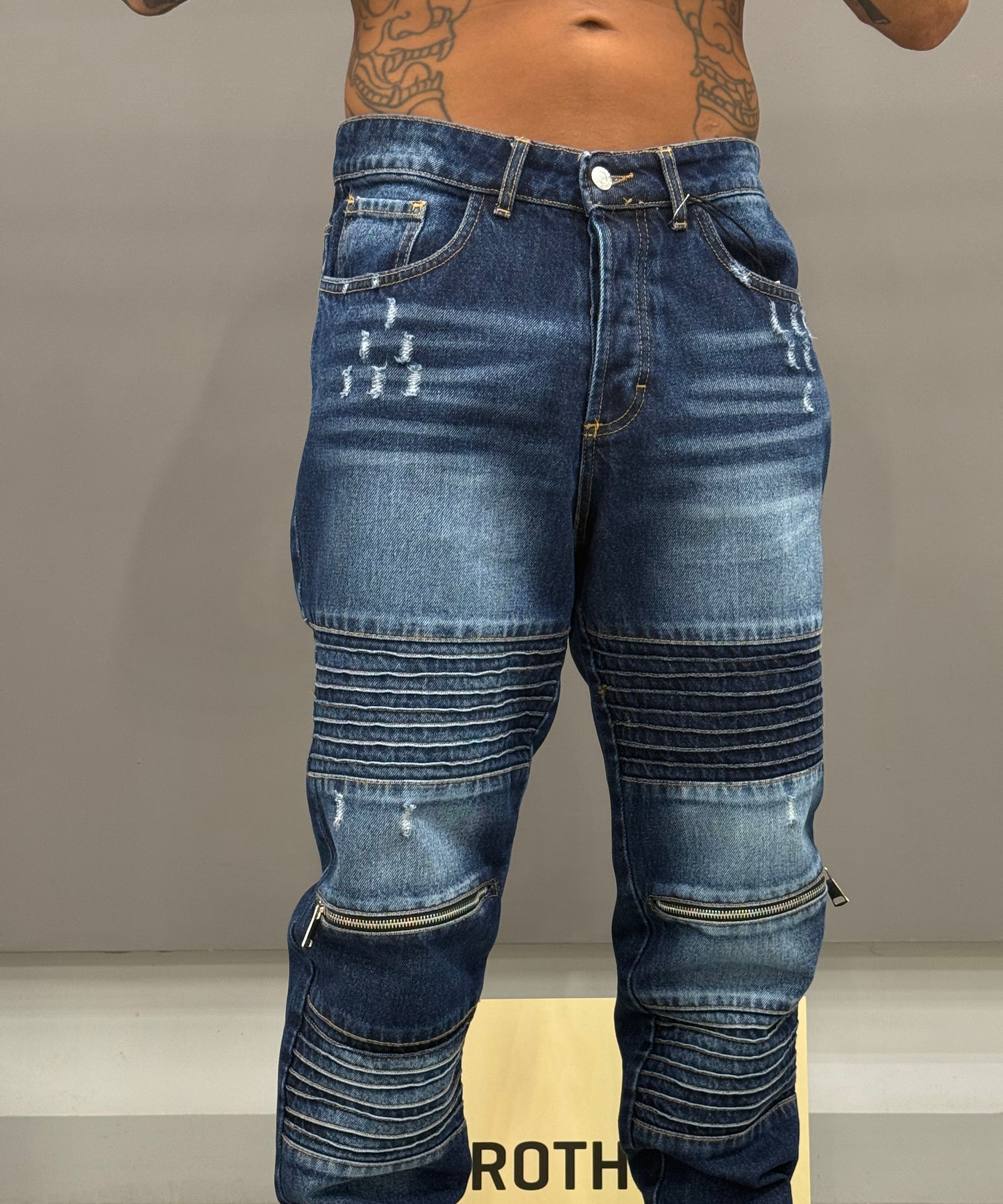 Jeans Biker Blu